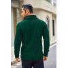 COOFANDY Men’s Shawl Collar Sweaters V-Neck Relaxed Fit Cable Pullovers(Dark Green)