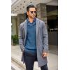 COOFANDY Men’s Shawl Collar Sweaters V-Neck Relaxed Fit Cable Pullovers(Denim Blue)