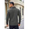 COOFANDY Men’s Shawl Collar Sweaters V-Neck Relaxed Fit Cable Pullovers(Grey)