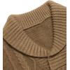 COOFANDY Men’s Shawl Collar Sweaters V-Neck Relaxed Fit Cable Pullovers(Khaki)