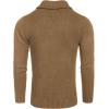 COOFANDY Men’s Shawl Collar Sweaters V-Neck Relaxed Fit Cable Pullovers(Khaki)