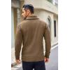 COOFANDY Men’s Shawl Collar Sweaters V-Neck Relaxed Fit Cable Pullovers(Light Brown)