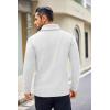 COOFANDY Men’s Shawl Collar Sweaters V-Neck Relaxed Fit Cable Pullovers(White)