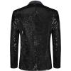 COOFANDY Mens Shiny Sequin Blazer Tuxedo Party Dinner Prom One Button Suit Jacket(Black)