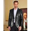 COOFANDY Mens Shiny Sequin Blazer Tuxedo Party Dinner Prom One Button Suit Jacket(Black)