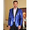 COOFANDY Mens Shiny Sequin Blazer Tuxedo Party Dinner Prom One Button Suit Jacket(Blue)