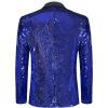COOFANDY Mens Shiny Sequin Blazer Tuxedo Party Dinner Prom One Button Suit Jacket(Blue)