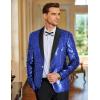 COOFANDY Mens Shiny Sequin Blazer Tuxedo Party Dinner Prom One Button Suit Jacket(Blue)