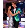 COOFANDY Mens Shiny Sequin Blazer Tuxedo Party Dinner Prom One Button Suit Jacket(Blue Green)