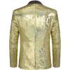 COOFANDY Mens Shiny Sequin Blazer Tuxedo Party Dinner Prom One Button Suit Jacket(Champagne)
