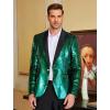 COOFANDY Mens Shiny Sequin Blazer Tuxedo Party Dinner Prom One Button Suit Jacket(Evergreen)