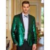 COOFANDY Mens Shiny Sequin Blazer Tuxedo Party Dinner Prom One Button Suit Jacket(Evergreen)
