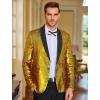 COOFANDY Mens Shiny Sequin Blazer Tuxedo Party Dinner Prom One Button Suit Jacket(Gold)