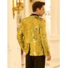 COOFANDY Mens Shiny Sequin Blazer Tuxedo Party Dinner Prom One Button Suit Jacket(Gold)