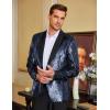 COOFANDY Mens Shiny Sequin Blazer Tuxedo Party Dinner Prom One Button Suit Jacket(Multicolored-navy Blue)
