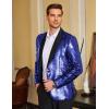 COOFANDY Mens Shiny Sequin Blazer Tuxedo Party Dinner Prom One Button Suit Jacket(Navy Blue)