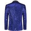 COOFANDY Mens Shiny Sequin Blazer Tuxedo Party Dinner Prom One Button Suit Jacket(Navy Blue)