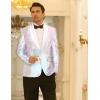 COOFANDY Mens Shiny Sequin Blazer Tuxedo Party Dinner Prom One Button Suit Jacket(Pink)