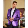 COOFANDY Mens Shiny Sequin Blazer Tuxedo Party Dinner Prom One Button Suit Jacket(Purple)
