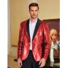 COOFANDY Mens Shiny Sequin Blazer Tuxedo Party Dinner Prom One Button Suit Jacket(Red)