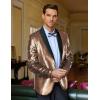 COOFANDY Mens Shiny Sequin Blazer Tuxedo Party Dinner Prom One Button Suit Jacket(Rose Golden)