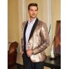 COOFANDY Mens Shiny Sequin Blazer Tuxedo Party Dinner Prom One Button Suit Jacket(Rose Golden)
