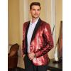 COOFANDY Mens Shiny Sequin Blazer Tuxedo Party Dinner Prom One Button Suit Jacket(Wine Red)