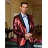 COOFANDY Mens Shiny Sequin Blazer Tuxedo Party Dinner Prom One Button Suit Jacket(Wine Red)