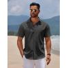 COOFANDY Men’s Short Sleeve Button Down Casual Shirts for Men Summer Untucked Shirts(Black)