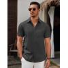 COOFANDY Men’s Short Sleeve Button Down Casual Shirts for Men Summer Untucked Shirts(Black)