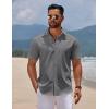 COOFANDY Men’s Short Sleeve Button Down Casual Shirts for Men Summer Untucked Shirts(Granite Gray)