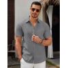 COOFANDY Men’s Short Sleeve Button Down Casual Shirts for Men Summer Untucked Shirts(Granite Gray)