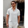 COOFANDY Men’s Short Sleeve Button Down Casual Shirts for Men Summer Untucked Shirts(White)