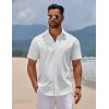 COOFANDY Men’s Short Sleeve Button Down Casual Shirts for Men Summer Untucked Shirts(White)