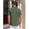 COOFANDY Mens Short Sleeve Dress Shirts Button Down Shirts Regular Fit Business Casual Shirt with Pocket(Army Green)