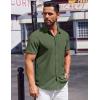 COOFANDY Mens Short Sleeve Dress Shirts Button Down Shirts Regular Fit Business Casual Shirt with Pocket(Army Green)