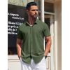 COOFANDY Mens Short Sleeve Dress Shirts Button Down Shirts Regular Fit Business Casual Shirt with Pocket(Army Green)