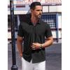 COOFANDY Mens Short Sleeve Dress Shirts Button Down Shirts Regular Fit Business Casual Shirt with Pocket(Black)