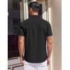 COOFANDY Mens Short Sleeve Dress Shirts Button Down Shirts Regular Fit Business Casual Shirt with Pocket(Black)
