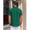 COOFANDY Mens Short Sleeve Dress Shirts Button Down Shirts Regular Fit Business Casual Shirt with Pocket(Dark Green)
