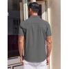 COOFANDY Mens Short Sleeve Dress Shirts Button Down Shirts Regular Fit Business Casual Shirt with Pocket(Dark Grey)