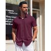 COOFANDY Mens Short Sleeve Dress Shirts Button Down Shirts Regular Fit Business Casual Shirt with Pocket(Dark Red)