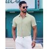 COOFANDY Mens Short Sleeve Dress Shirts Button Down Shirts Regular Fit Business Casual Shirt with Pocket(Light Green)
