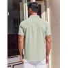 COOFANDY Mens Short Sleeve Dress Shirts Button Down Shirts Regular Fit Business Casual Shirt with Pocket(Light Green)