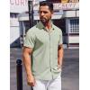 COOFANDY Mens Short Sleeve Dress Shirts Button Down Shirts Regular Fit Business Casual Shirt with Pocket(Light Green)