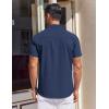 COOFANDY Mens Short Sleeve Dress Shirts Button Down Shirts Regular Fit Business Casual Shirt with Pocket(Navy Blue)