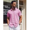 COOFANDY Mens Short Sleeve Dress Shirts Button Down Shirts Regular Fit Business Casual Shirt with Pocket(Pink)