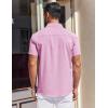 COOFANDY Mens Short Sleeve Dress Shirts Button Down Shirts Regular Fit Business Casual Shirt with Pocket(Pink)
