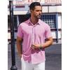COOFANDY Mens Short Sleeve Dress Shirts Button Down Shirts Regular Fit Business Casual Shirt with Pocket(Pink)