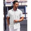 COOFANDY Mens Short Sleeve Dress Shirts Button Down Shirts Regular Fit Business Casual Shirt with Pocket(White)